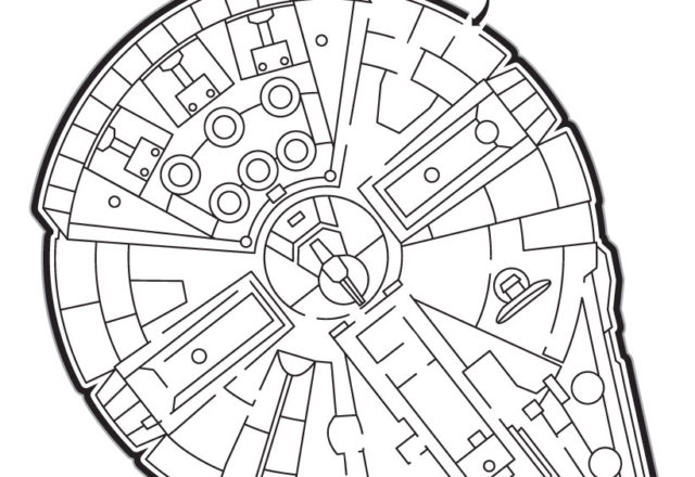 Gioco da stampare risolvere e colorare di Star Wars il Millennium Falcon