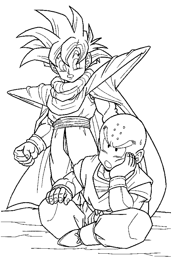 Gohan e Crilin disegno da colorare Dragon Ball