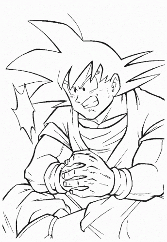 Goku preoccupato disegno da colorare gratis