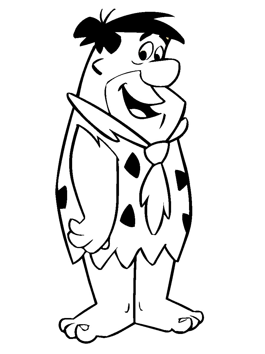 Grande disegno da colorare di Fred Flintstone