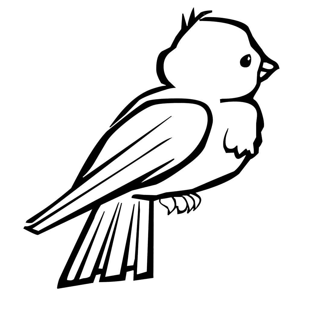 Grande disegno da colorare di un uccellino
