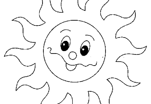 Grande sole sorridente stampa e colora il disegno