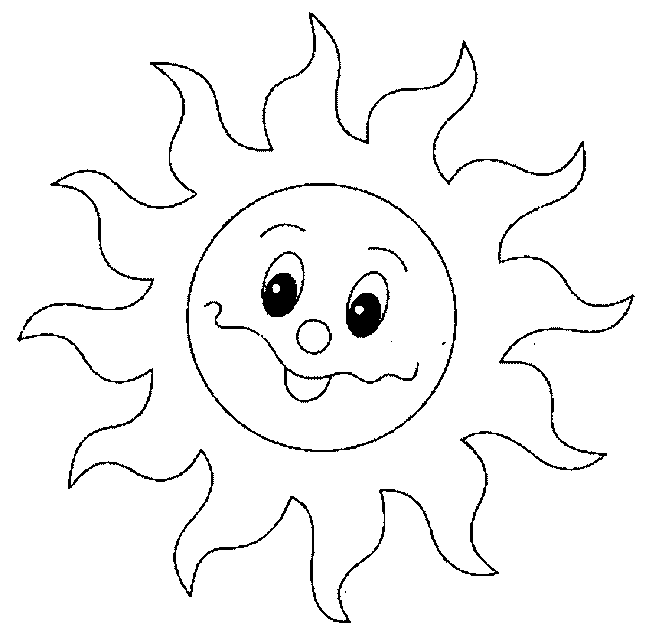 Grande sole sorridente stampa e colora il disegno