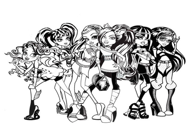 Gruppo Monster High disegni da colorare gratis