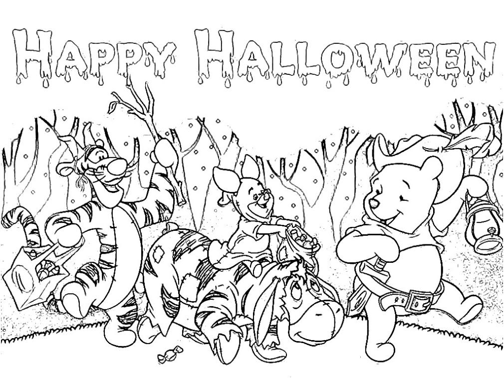 Halloween e gli amici di Winnie The Pooh da colorare