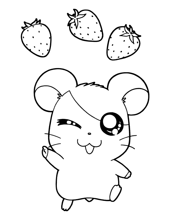 Hamtaro e le fragole disegni gratis da colorare