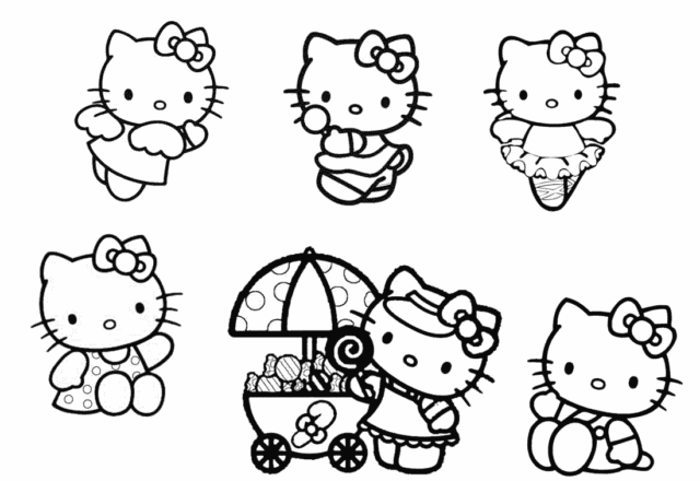 Hello Kitty 2 disegni da colorare gratis