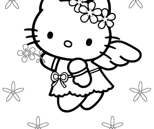 Hello Kitty angioletto 2 disegni da colorare gratis