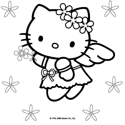 Hello Kitty angioletto 2 disegni da colorare gratis