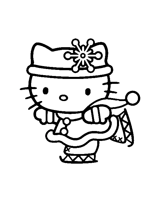 Hello Kitty che pattina disegni da colorare gratis