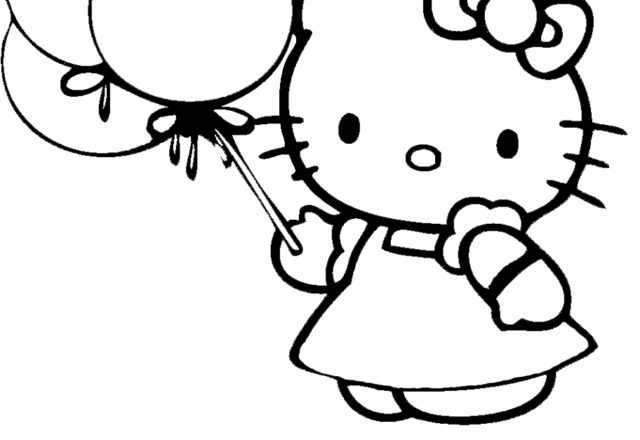 Hello Kitty con i palloncini disegni da colorare gratis - disegni da  colorare e stampare gratis immagini per bambini Disney