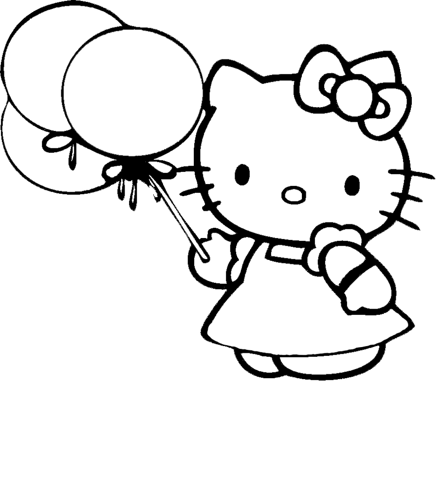 Hello Kitty con i palloncini disegni da colorare gratis - disegni da  colorare e stampare gratis immagini per bambini Disney