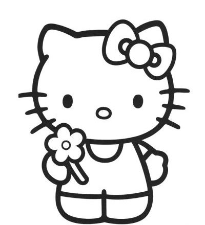 Hello Kitty con il fiore disegni da colorare gratis