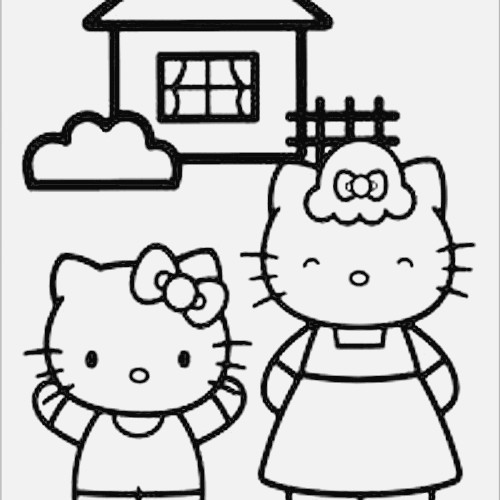 Hello Kitty con la mamma disegni da colorare gratis