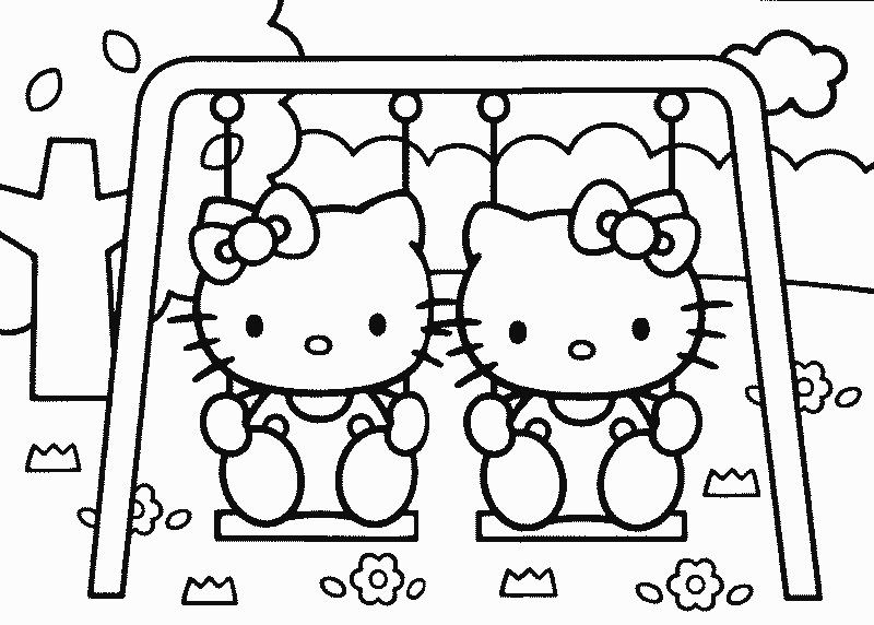 Hello Kitty e Mimi disegni da colorare gratis