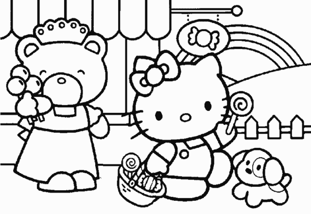 Hello Kitty e i lecca lecca disegni da colorare gratis