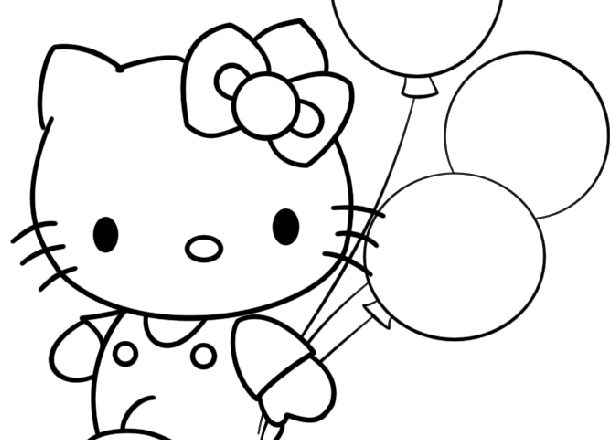 Hello Kitty e i palloncini disegni da colorare gratis