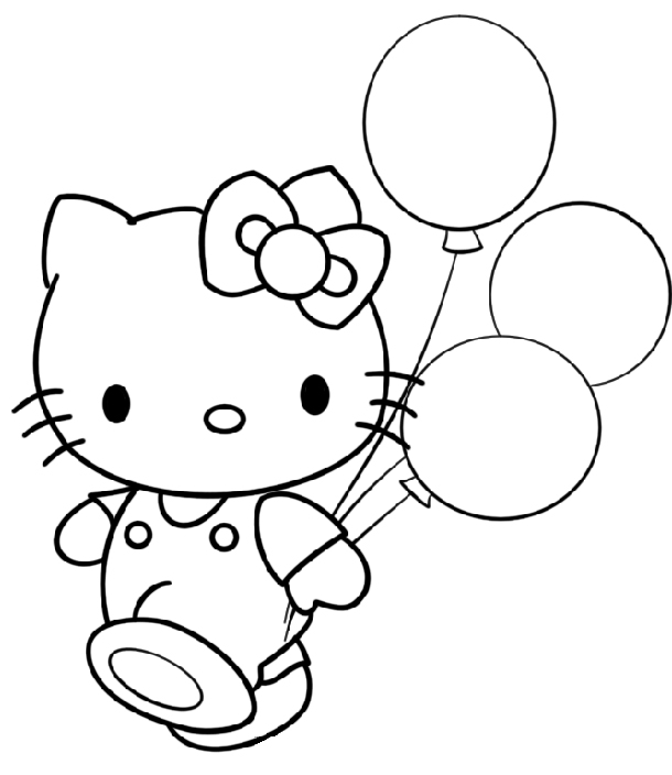 Hello Kitty e i palloncini disegni da colorare gratis - disegni da colorare  e stampare gratis immagini per bambini Disney