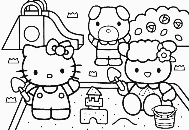 Hello Kitty e i suoi amici disegni da colorare gratis