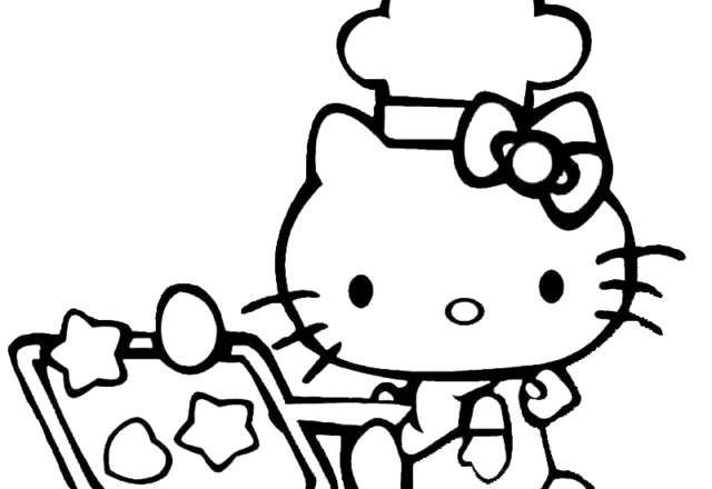 Hello Kitty pasticciere disegni da colorare gratis