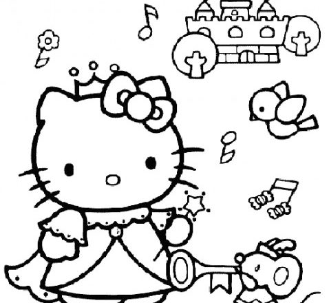 Hello Kitty principessa disegni da colorare gratis