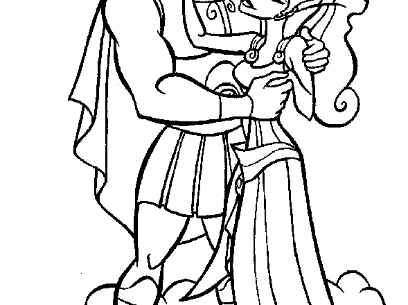 Hercules e Megara disegni da colorare gratis