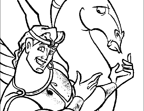 Hercules e Pegasus disegni da colorare gratis