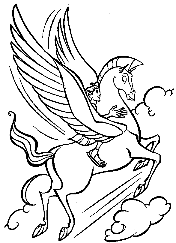 Hercules su Pegaso disegni da colorare gratis