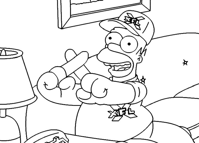 Homer Simpson giocatore di baseball disegno da colorare