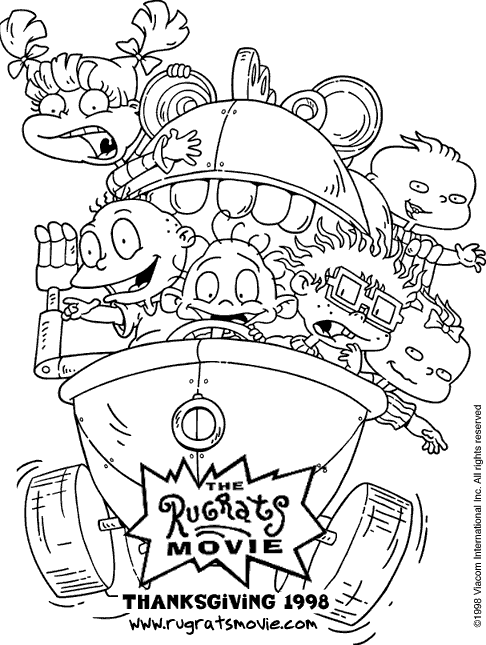 I Rugrats sulla macchinina mostro disegno da colorare gratis