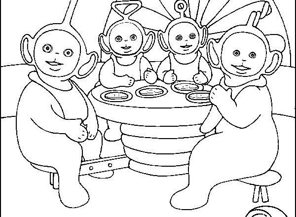 I Teletubbies a tavola disegno da colorare gratis