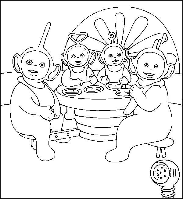 I Teletubbies a tavola disegno da colorare gratis