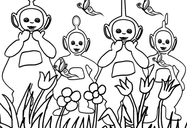 I Teletubbies e la natura disegni da colorare per bambini