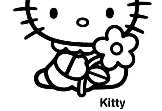 I fiori di Hello kitty disegni da colorare gratis