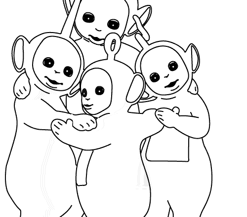 I quattro Teletubbies disegni da colorare per bambini