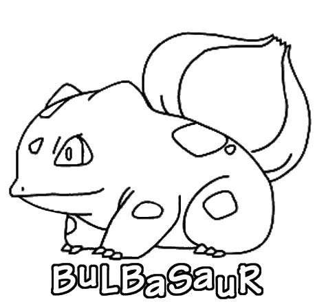 Il Pokemon Bulbasaur di tipo erba disegno da colorare