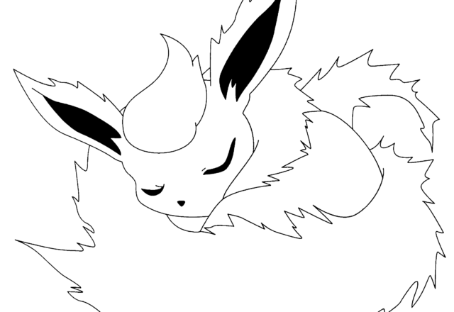 Il Pokemon Eevee che dorme disegno da colorare