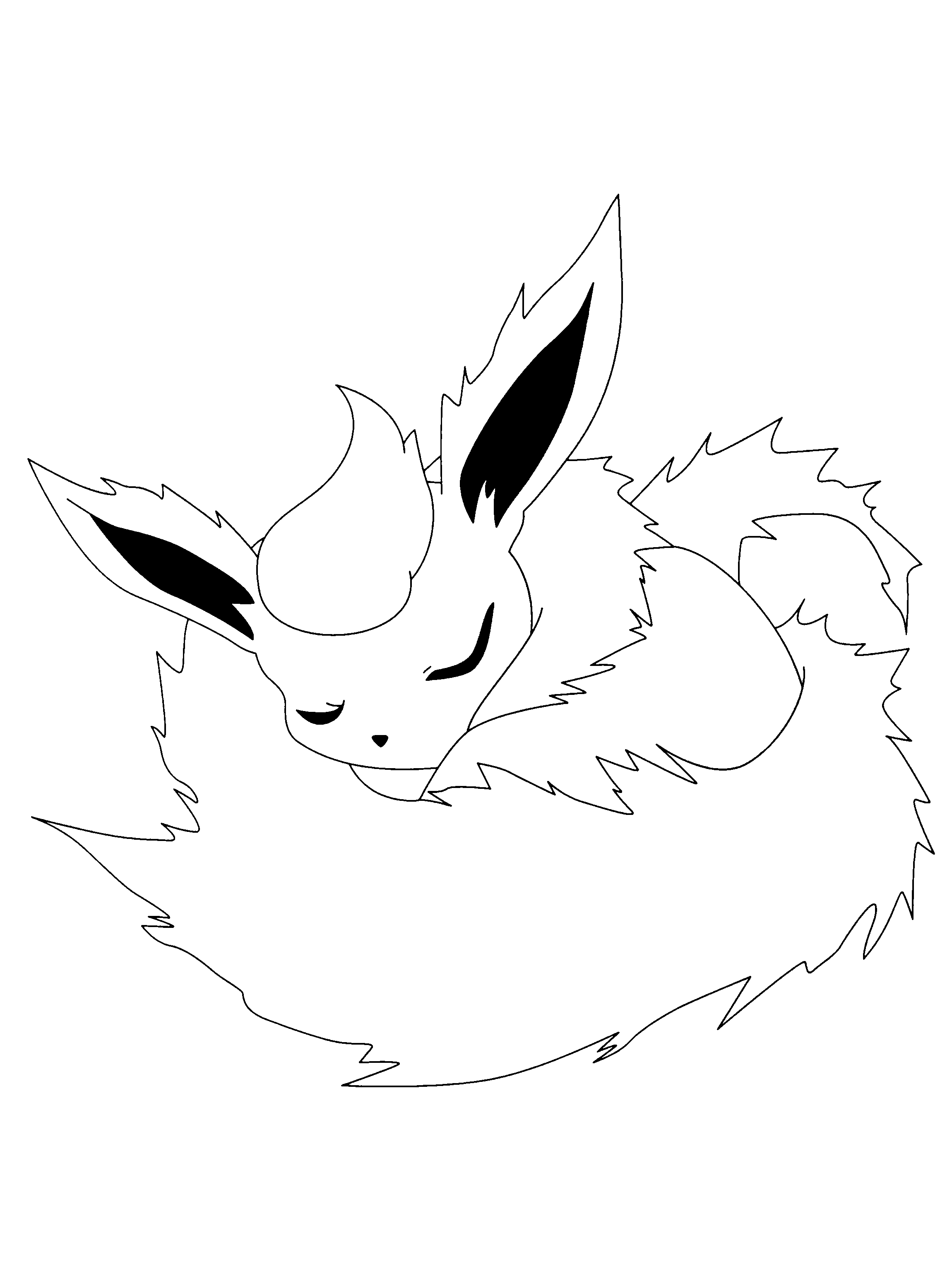 Il Pokemon Eevee che dorme disegno da colorare