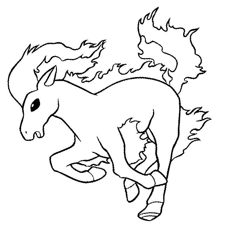 Il Pokemon Rapidash disegno per bambini