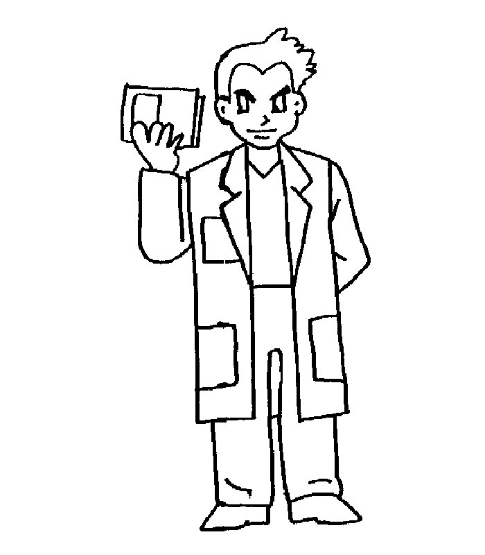 Il Professor Oak con un libro disegno da colorare