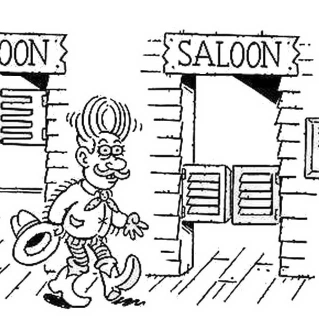 Il Saloon dei cowboys disegni da colorare