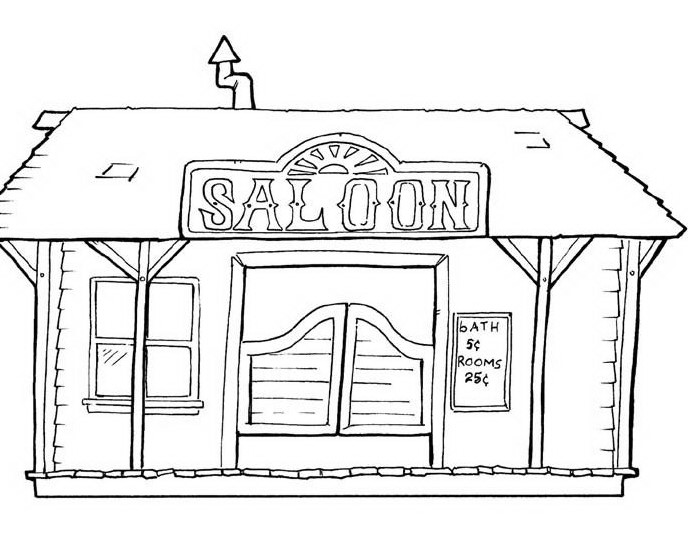 Il Saloon disegni da colorare per i bambini