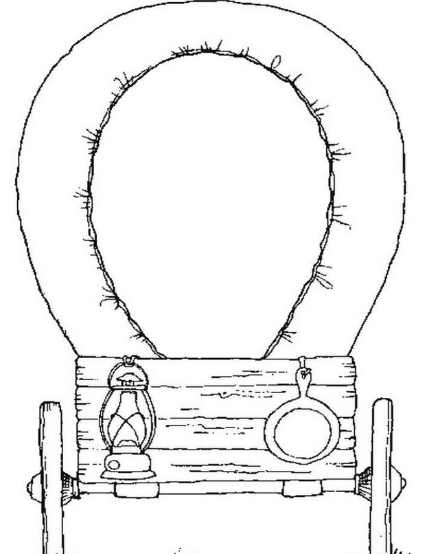 Il carro disegni da colorare dei cowboys