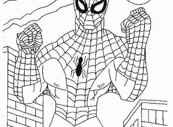 Il forte Uomo Ragno Spiderman da stampare e da colorare per bambini