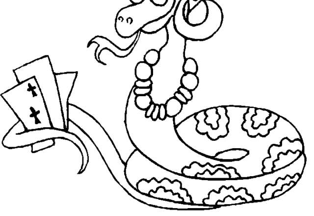Il serpente cartomante da colorare per bambini