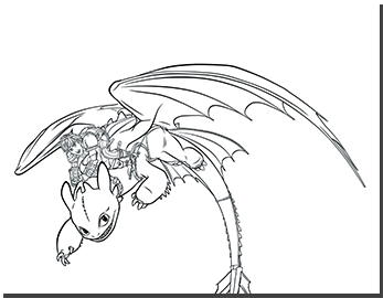 In volo disegno da colorare Dragon Trainer