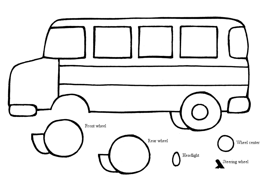 L’ autobus e le sue parti disegno da colorare