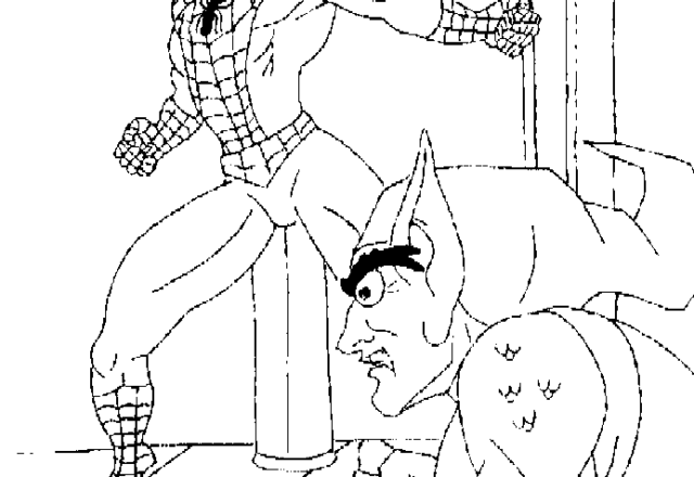 L’ eterna lotta tra Spiderman e il Goblin disegni gratis