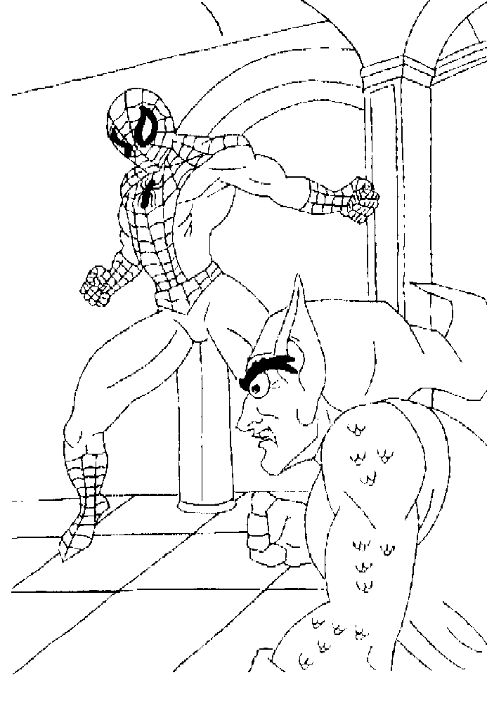 L’ eterna lotta tra Spiderman e il Goblin disegni gratis