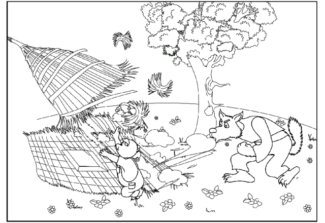 La casa di paglia vola via disegni da colorare i tre porcellini